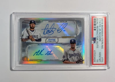 2019 Bowman Sterling Fernando Tatis Jr Gore Dual Auto Card /25 Graded PSA 10 - Image 1 of 2