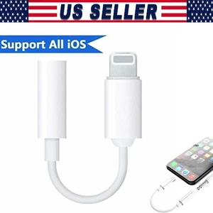 For iPhone Headphone Adapter Jack 8Pin to 3.5mm Aux Cord Dongle Converter - Picture 1 of 9