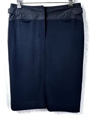 Falda lápiz Etcetera para mujer negra elástica de nailon hasta la rodilla talla 4 Foto 1 de 4