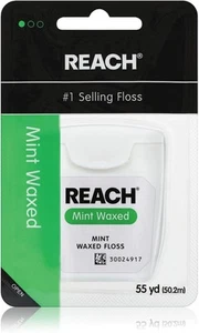 REACH Waxed Dental Floss, Mint, Plaque Remover for 165 Foot (Pack of 1) - Picture 1 of 7