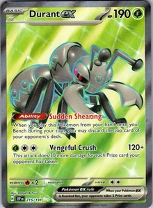Durant ex - 215/191 Holofoil 215/191 Ultra Rare SV08: Surging Sparks Near Mint - Picture 1 of 1