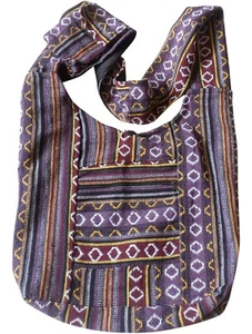 Fair Trade Gheri Cotton Weave Hippy Boho Festival Large Shoulder Bag - Picture 1 of 4