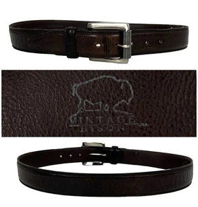 Vintage Bison Herren 34 Original Bison Braun Gürtel Made In The USA Western - Bild 1 von 12