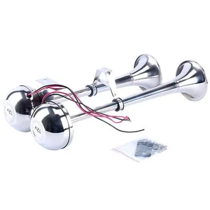 12/24V 125db Stainless Steel Boat Dual Trumpet Horn Electric Horn for Marine RV - Picture 1 of 7
