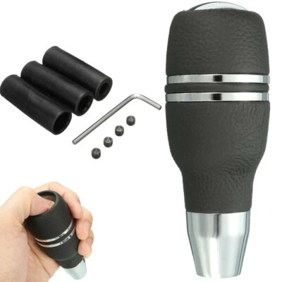 Car Automatic Gear Shift Knob Shifter Lever Head With Button Black Accessories - Image 1 of 4