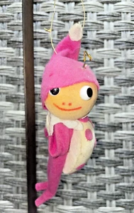 Vintage MCM Pixie ROSA Marienkäfer Filz Ornament anthropomorph Insekt Käfer Japan - Bild 1 von 8