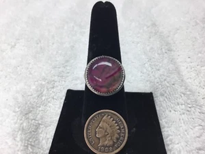 ANILLO DE LEY TALLA 8 ÁGATA DE VENA DE DRAGÓN hecho a mano - Imagen 1 de 3
