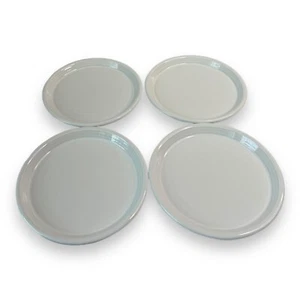 4 Crate & Barrel Ceramic Salad Plates Farmhouse White New Portugal 203-773 New - Bild 1 von 8