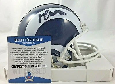 Minicasco firmado por Marcus Peters de Los Angeles Rams Beckett Witness NFL  Foto 1 de 2