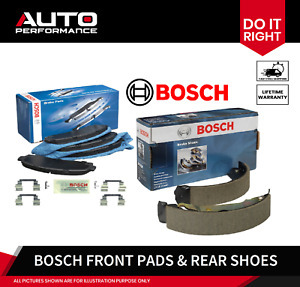 FRONT Bosch Blue w/hardware Brake Pads + Shoes For Chevrolet Silverado 1500
