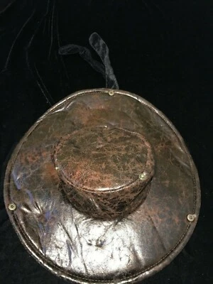 SOMBRERO VAQUERO MARRÓN TALLA ÚNICA PARA HOMBRE HALLOWEEN USAR CUENTAS LAZOS EN LA ESPALDA super estado Foto 1 de 2