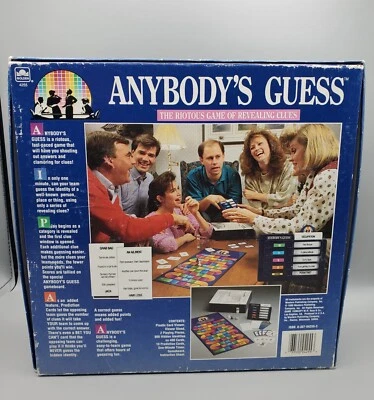 Anybody's Guess Board Game Vintage 1990 The Riotous Game Of Revealing Clues - Image 1 of 4