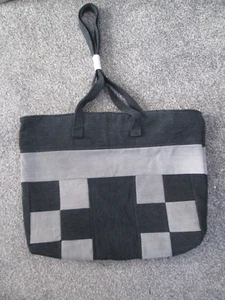 Black Denim patchwork shoulder bag 17" x 12" - Picture 1 of 5