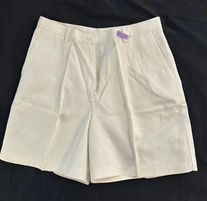 Vtg Polo Ralph Lauren Shorts Womens White Twill Pleats High Rise from Cleaner 10 - Picture 1 of 4