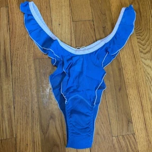 We Are HAH Intimates x Free People Fly Girl Mesh Panty, True Blue Large NWT - Picture 1 of 10