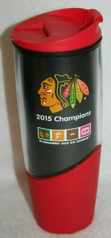 Dunkin’ Donuts 2015 Chicago Blackhawks Champions Insulated Travel Cup Tumbler Cover