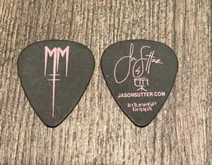 MARILYN MANSON - 2012 Cruel Tour Guitar Pick Jason Sutter Signature Black & Pink - Picture 1 of 1