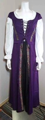 Nuevo sin etiquetas Vestido Disfraz Renacimiento Púrpura Para Mujer M-L Juegos con disfraces Halloween Foto 1 de 4