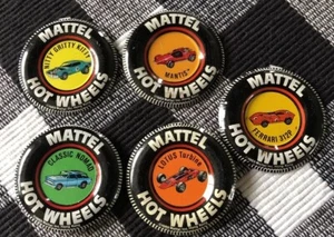 1969 Mattel Hot Wheels Redline Pin Badges Five (5) - Picture 1 of 8