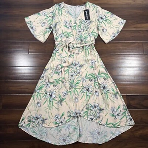 Betabrand Size XL Floral Casablanca Photogenic Wrap Midi Dress - Picture 1 of 12