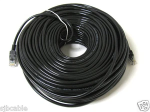 200FT 200 FT RJ45 CAT5 CAT 5 HIGH SPEED ETHERNET LAN NETWORK BLACK PATCH CABLE - Afbeelding 1 van 3
