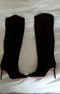 Schutz Womens Black Size 6.5B Ashlee Over the Knee Suede Boots Stiletto Heel 3” - Picture 1 of 5