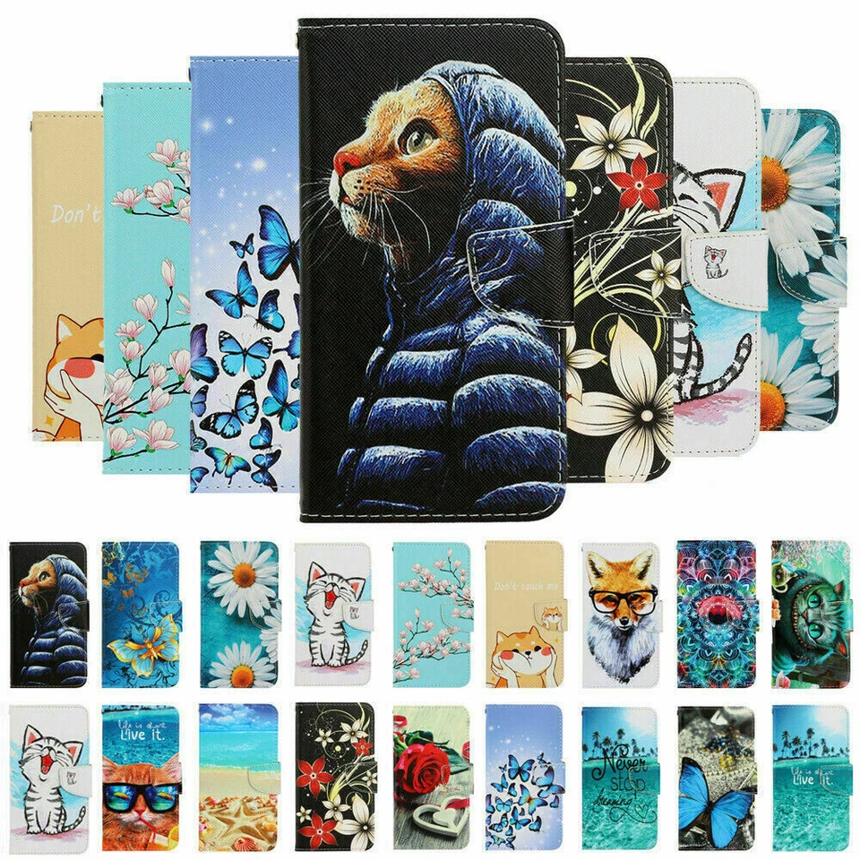 For Samsung A13 A22 A23 A32 A33 A53 Painted Flip Leather Wallet Phone Case Cover - Image 1 of 4
