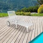 Outdoor Chaise Lounge Chairs Adjustable Aluminum Recliner With Armrests White