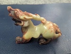 Vintage Pixiu Beast Stone Hand Carved Mythical Chinese Dragon - Picture 1 of 7