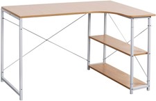 WOLTU Scrivania con Libreria Angolare Tavolo PC Computer in Legno 3 Ripiani