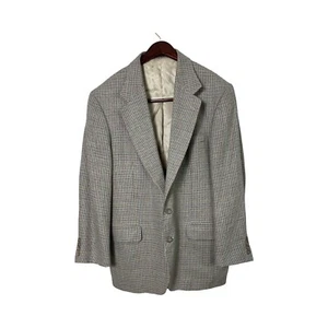 Sz 40R men Oscar de la Renta, Plaid Beige SHoudstooth Blazer Wedding Church - Picture 1 of 7