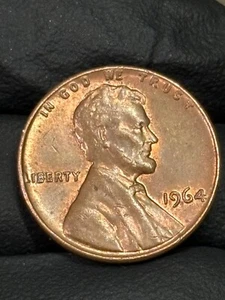 1964 penny L and Trust on rim off center struck + doubling - Picture 1 of 9