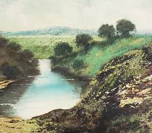 Eduard Caret 1910 - Dipinto ad olio paesaggio impressionista francese Barbizon elencato - Foto 1 di 16