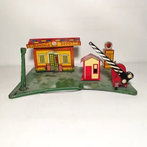 O Scale Marx Glendale Depot Blech Litho Bahnhof Kreuzung Set Vintage - Bild 1 von 5