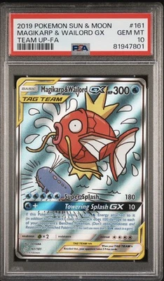 Pokemon Magikarp & Wailord GX 161/181 PSA 10 GEM MT Team Up FA Holo 2019 Alt Art - Image 1 of 4