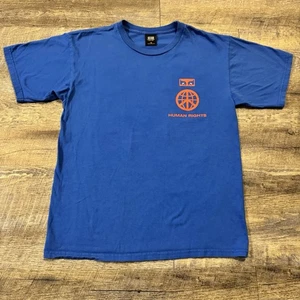 OBEY Human Rights Graphic T-Shirt Medium Blue Activism Pride Equality Tee LGBTQ+ - Bild 1 von 8