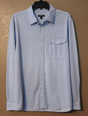 Camisa de vestir EXPRESS a rayas/cuello/manga larga para hombre con botones XL  Foto 1 de 4