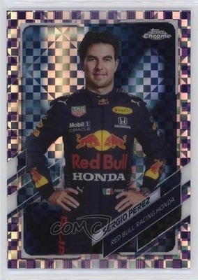 2021 Chrome Formula 1 F1 Racers Purple Checker Flag Refractor /199 Sergio Perez - Image 1 of 2