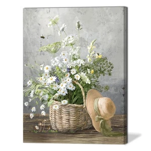 Daisy Paintings Decor Wall Art for Living Room Floral Botanical Vintage Farmh... - Picture 1 of 9