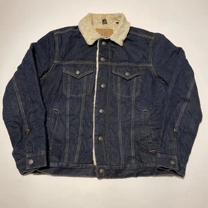Chaqueta Vaquera Gap Para Hombres Pequeña Azul Cuello Sherpa Forrada Borg Retro Ropa de Trabajo Tareas - Imagen 1 de 12