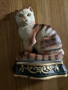 Gusseisen Katze Türstopper Vintage orange Tabby lackiert 11" selten GVC 7 Pfund - Bild 1 von 24