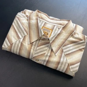 Resistol Double R Shirt Mens XL Pearl Snap Multi Striped Cotton Western Rodeo - Picture 1 of 18