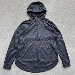 Smartwool Merino Sport Ultra Light Anorak Pullover Packable Womens XS Black Rain - Picture 1 of 14