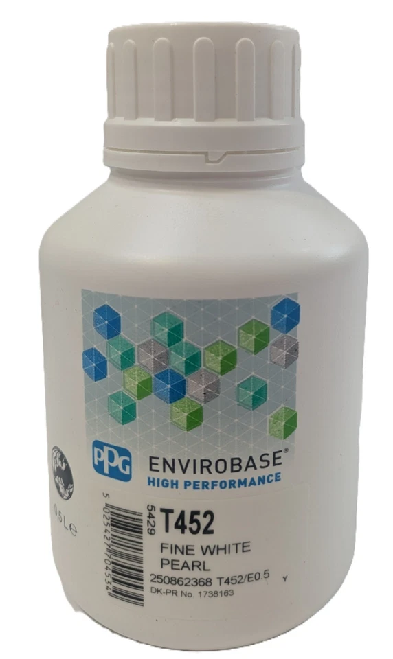 Tinte de pintura automotriz PPG T452 fino blanco perla Envirobase HP - 0,5 L Foto 1 de 1