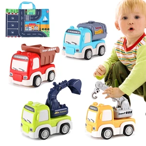 Pull Back Cars for Toddlers, Friction Powered Cars with Playmat/Storage Bag, Pus - Picture 1 of 12