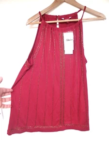 NEXT raspberry red gold EMBELLISHED BEADED OCCASION top Size 12 BNWT RRP£25 - Picture 1 of 9