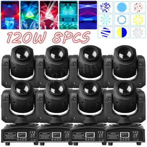 8X 120W LED Moving Head Light RGBW Gobo Beam DJ Lights Disco DMX Stage Lighting - Picture 1 of 16