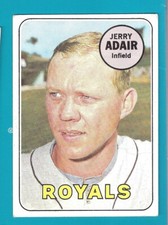 Topps Jerry Adair 1969 EX+ to NM Royals