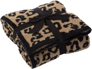 Black and Brown Leopard Design Throw Blanket – 50" x 60" - Picture 1 of 3