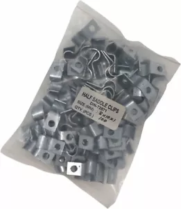 100pcs 8mm Half Saddle Clamps - Pipe Strap Hose Tube Tension Clip Metal BZP - Picture 1 of 2